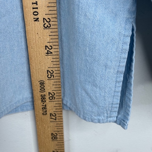 VTG 90s Embroidered Denim Christmas Cat Shirt 12 Holiday Festive Button Down - Picture 9 of 12